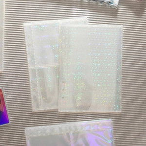 A5 6-ring binder inner pages with translucent laser star pattern for card collection