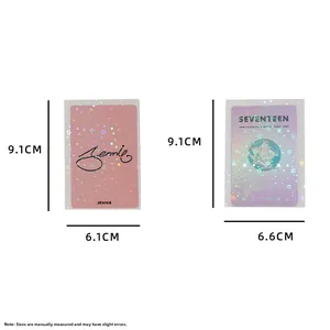 Detail of laser star effect photocard sleeves in 9.1x6.1cm and 9.1x6.6cm sizes