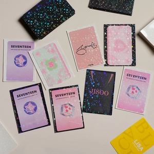 Holographic Laser Star Plastic Card Sleeves Protective Film For Students Korean Style Storage K-pop Star Collectible Card Holder