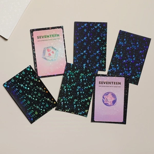 Laser shining star photocard sleeves set with Seventeen design for kpop idol fans