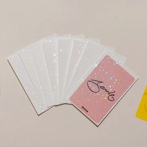 Holographic star photocard sleeves with sparkling laser finish for kpop idol cards