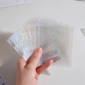 Laser laser stars holographic binder sleeves for A8 photo cards and collectibles