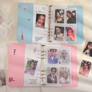 A5 binder album for K-pop photocard collection with cute pastel designs and heart patterns