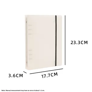 Transparenter A5 6-Ring-Ordner Fotoalbum Maße: 23,3 cm Höhe und 17,7 cm Breite