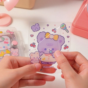 Cute cartoon bear PVC photo album and transparent waterproof stickers set for collectors