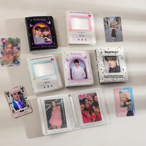 Ink-splash hollow k-pop photocard album with butterfly and heart patterns