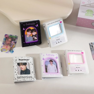 3-Inch Photocard Binder Korean Style 1-Grid Polaroid Photo Album PVC Butterfly Bow Design Collect Book K-pop Cards Holder