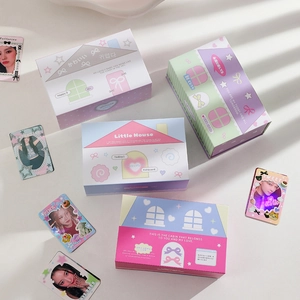 Ins Koreanischer Stil Kleines Haus Form Fotokarten Aufbewahrungsbox Magnetisch Karten Schreibtisch Organizer Für Idol Karten Studenten Geschenk