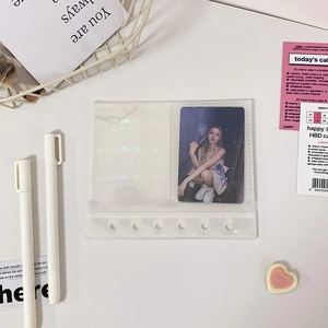 A7 Bindertaschen mit Laser-Sternen-Glitzer und 2 Fächern für Fotokarten-Sammlung