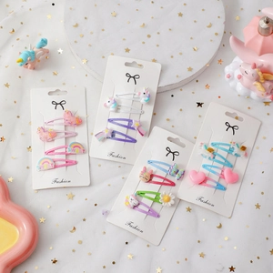 Set di fermagli per capelli unicorno per bambine con glitter e arcobaleno su tulle