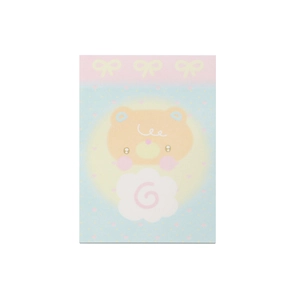 Cute cartoon bear sticky notes set in pastel colors for school and office organization
