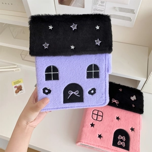 Cute A5 plush house-shaped photo album with magnetic buckle for Polaroid cards