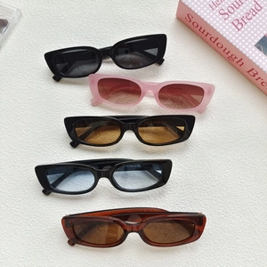 Five pairs of trendy rectangle vintage sunglasses in various colors for men and women