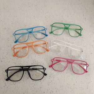 Occhiali Da Sole Aviator Per Bambini Retro Doppio Ponte Quadrato Montatura PC Lente Resina Fotocromatici Anti Radiazioni