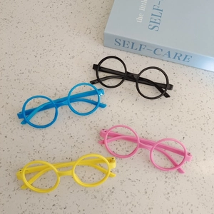 Kids Round Glasses Frame No Lenses Decorative Plastic Fashion Eyewear For Children Boys Girls Retro Photography Prop