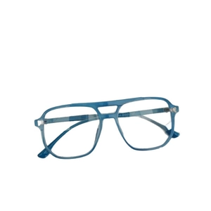 Occhiali da sole aviator vintage blu per bambini con doppio ponte e montatura trasparente