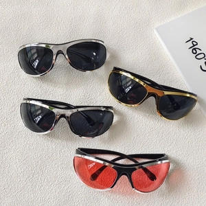 Oval Frame Y2K Sports Sunglasses Resin Lens Cyberpunk Style Outdoor Riding UV400 Protection Eyewear