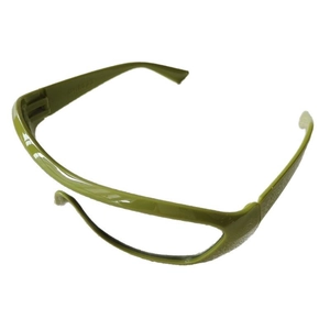 Olive green Y2K oversized sports sunglasses frame with thick retro wrap-around design