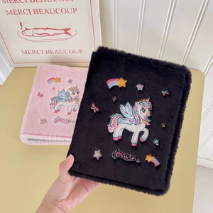 Plush unicorn A5 photo album and card collector for kids with cute embroidery details