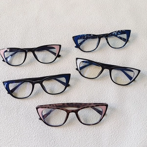 Kids Cat Eye Glasses Frames Retro Fashion Anti Blue Light Clear Lens PC Resin Optical Decorative Boys Girls