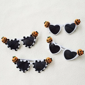 Occhiali Da Sole Halloween Zucca A Forma Di Cuore Montatura In PC Lenti AC Protezione UV400 Accessori Per Feste Per Adulti E Bambini