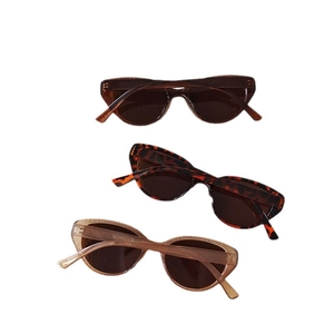 Fashionable cat eye sunglasses set in leopard print and champagne colors for women