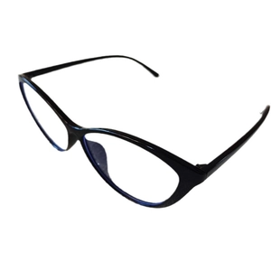 Monture de lunettes œil-de-chat noire ultra-légère avec finition en résine lisse