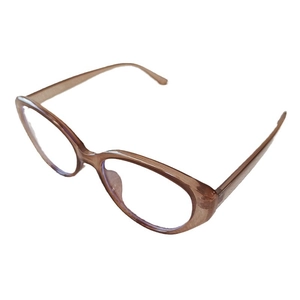 Vintage cat-eye glasses frame in translucent amber brown with a stylish retro design
