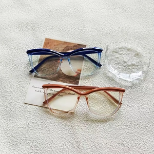 Modische übergroße geometrische Cat-Eye Blaulichtfilter Brille für Damen
