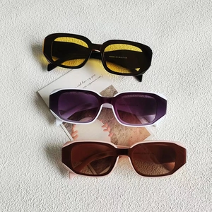 Lunettes De Soleil Rétro Carrées Ovales Monture PC Verre Résine Protection UV400 Mode Streetwear Femmes