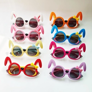 Lunettes De Soleil Enfant Forme Lapin Dessin Animé Monture TR90 TPEE Flexible Protection UV380 Lunettes Voyage Pour Filles