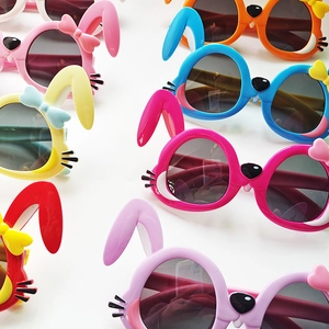 Lunettes de soleil polarisées en silicone pour enfants en forme de lapin, couleurs variées
