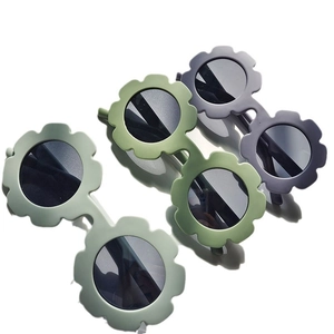 Polarized sunflower kids sunglasses in mint green, olive, and dark grey colors