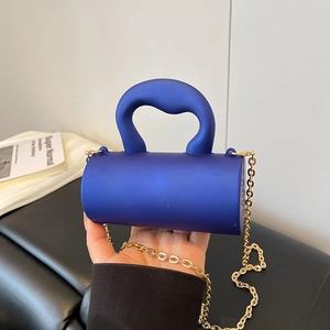 Mini Sac Bandoulière Cylindre En Acrylique Mat Mode Pochette De Soirée Avec Bandoulière Chaîne En Métal Doré Pour Femmes