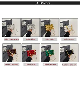 Sphärische Acryl-Abendtaschen in acht Farben mit eleganten metallischen Kettenriemen