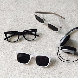 Retro square kids sunglasses and clear lens glasses set in three stylish colors