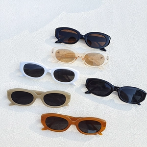 Lunettes De Soleil Ovales Rétro Femmes Hommes Protection UV400 Monture Résine Verre PC Style Vintage Chic Extérieur