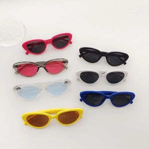 Lunettes De Soleil Enfants Retro Oeil De Chat Petit Cadre Couleur Gelée UV400 Protection Plastique Resine Extérieur
