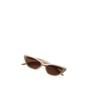 Vintage cat-eye sunglasses for kids in cream beige frame with dark brown lenses