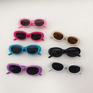 Kids vintage oval sunglasses in multiple candy colors with UV protection frames