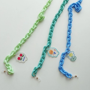 Cordons colorés en acrylique avec fleurs et fruits pour lunettes et masques