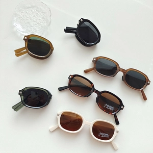 Lunettes De Soleil Polarisées Pliables Pour Enfants Rétro Ovales Monture Résine Protection UV400 Lunettes De Mode Portables