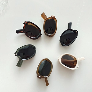 Lunettes de soleil ovales pliables pour enfants en six couleurs tendance