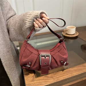 Borsa A Spalla Vintage Per Donna Grande Fibbia In Metallo Design Pieghettato Borsa Hobo Baguette Stile Streetwear Y2K