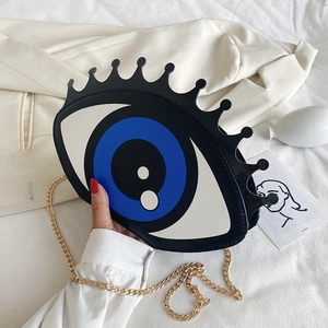 Sac À Bandoulière Créatif En Forme D'Oeil Crossbody Cuir PU Chaîne En Métal Doré Style Hip-Hop Tendance Sac À Main Original Pour Femmes