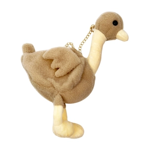Sac bandoulière en peluche autruche mignonne avec chaîne dorée, design de dessin animé