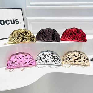 Chic metallic ripple acrylic evening clutch bags with chain strap in multiple colors