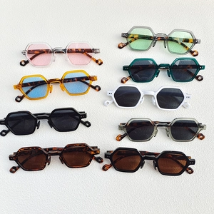 Kids Hexagonal Sunglasses UV400 Protection Irregular Small Frame Geometric Fashion Retro Sun Glasses Boys Girls