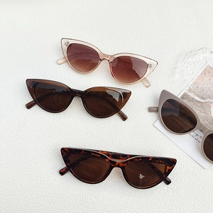 Retro Cat Eye Sunglasses For Women UV400 Protection Resin PC Frame Vintage Trendy Small Frame Glasses Street Style