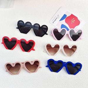 Lunettes De Soleil Cœur Protection UV400 Monture Résine Verre PC Mode Mignon Accessoire Fête Enfants Filles